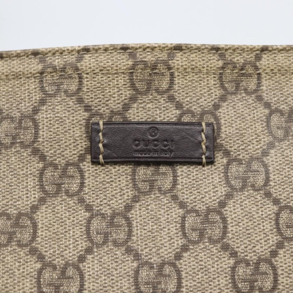 Gucci Zip Top Messenger Bag Gg Coated Canvas Beige Canvas Shoulder Bag Bag (Pre-Owned)