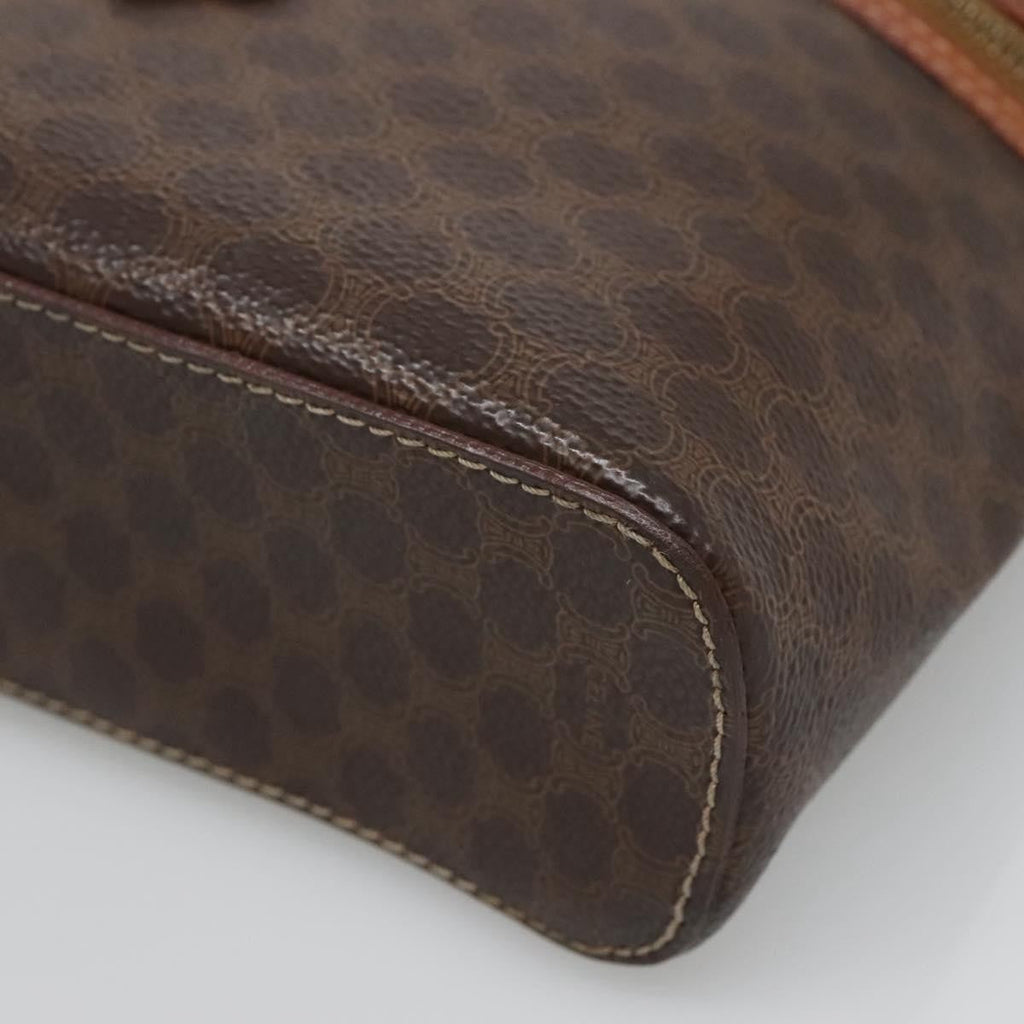 Celine Macadam Vanity Bag Canvas Brown Pvc Bag