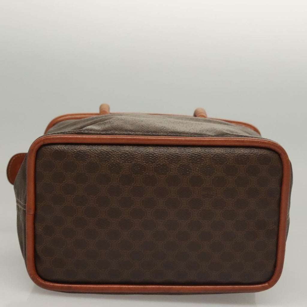 Celine Macadam Handbag Macadam With Leather Brown Canvas Handbag