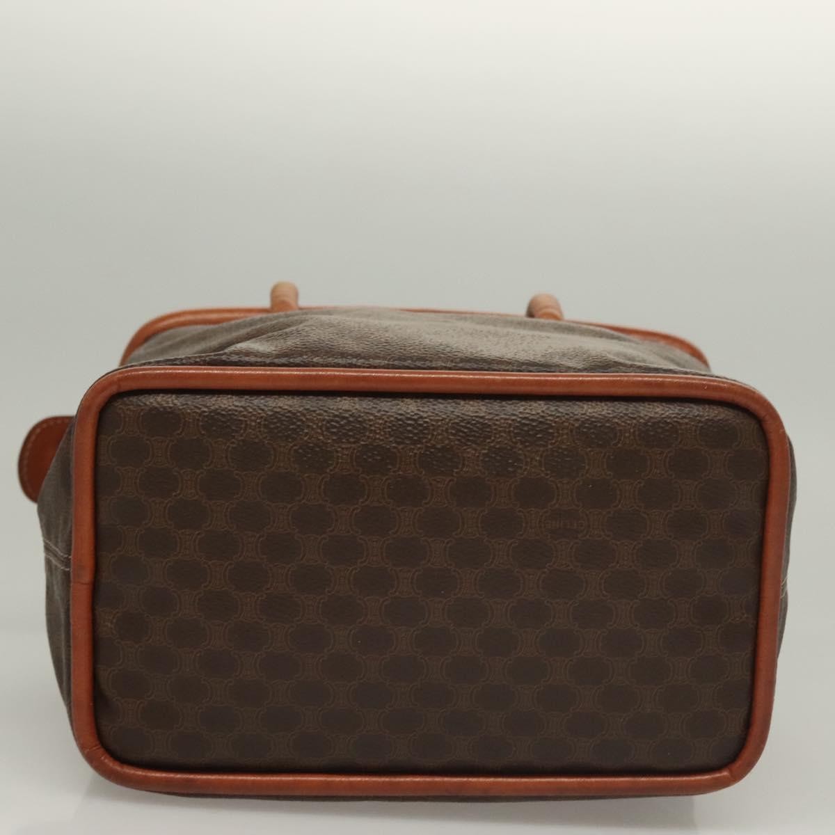 Celine Macadam Handbag Macadam With Leather Brown Canvas Handbag