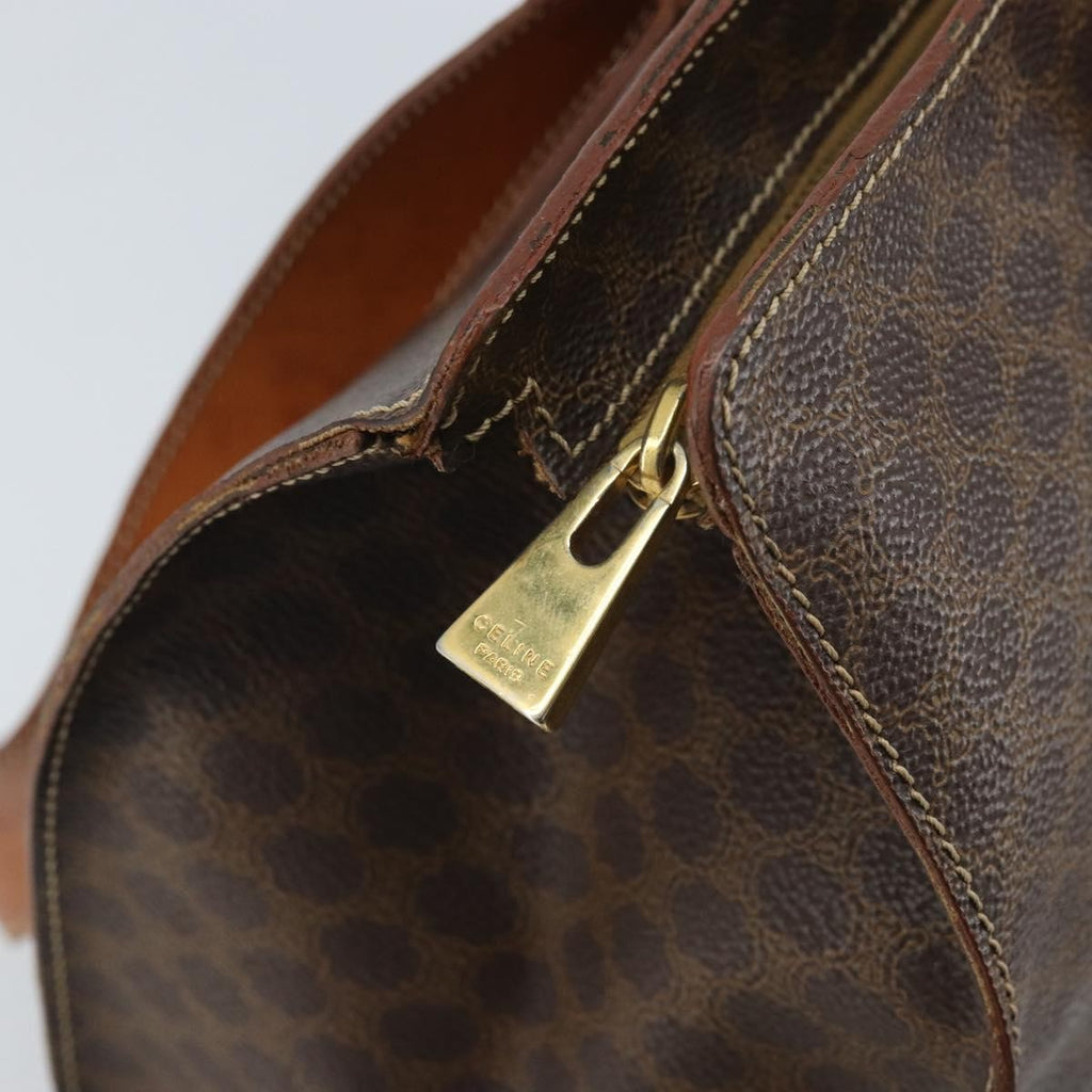 Celine Vintage Macadam Handbag Canvas And Leather Brown Canvas Tote Bag Bag
