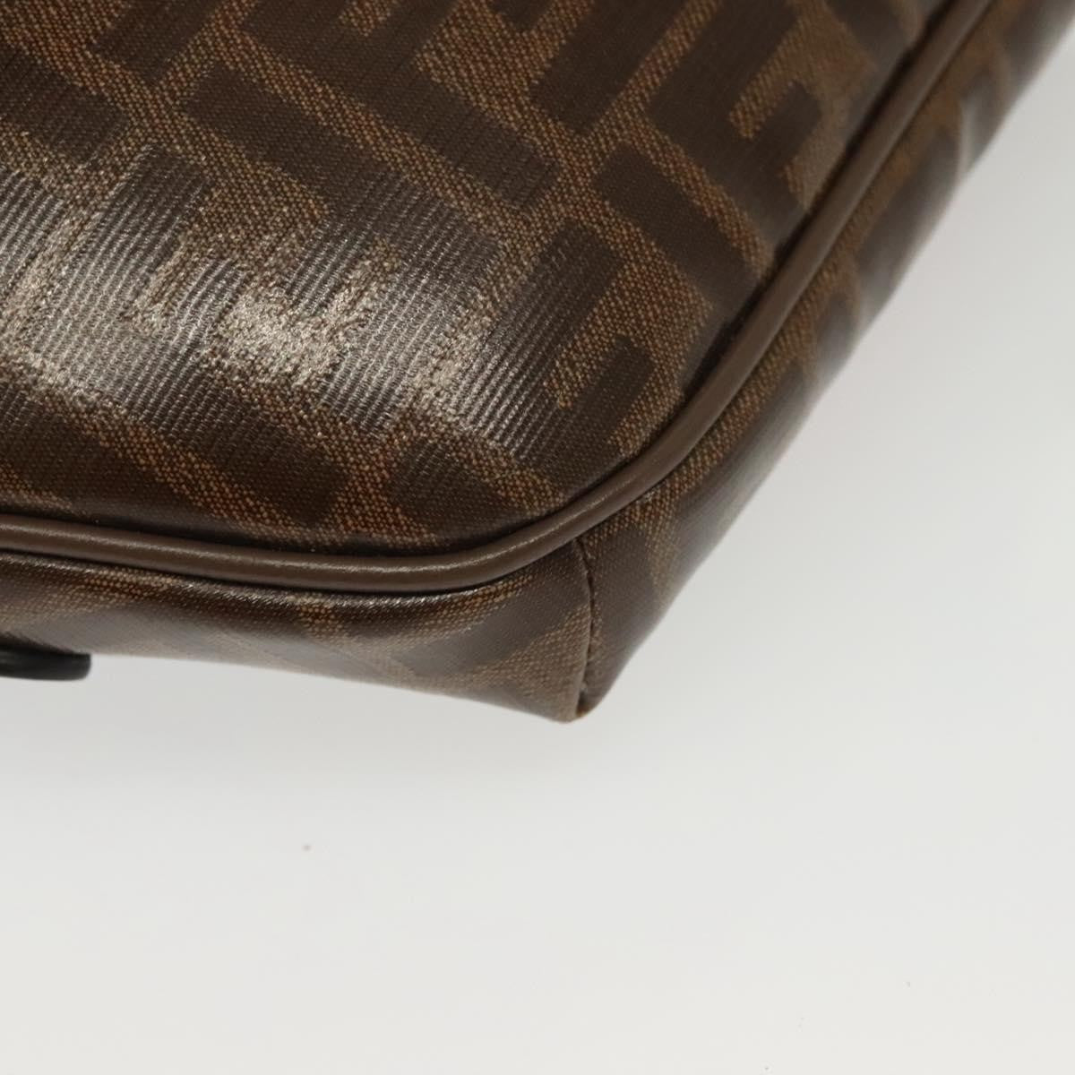 Fendi Mania Logo Waist Bag Zucca Coated Canvas Brown Canvas Clutche & Pouche Bag