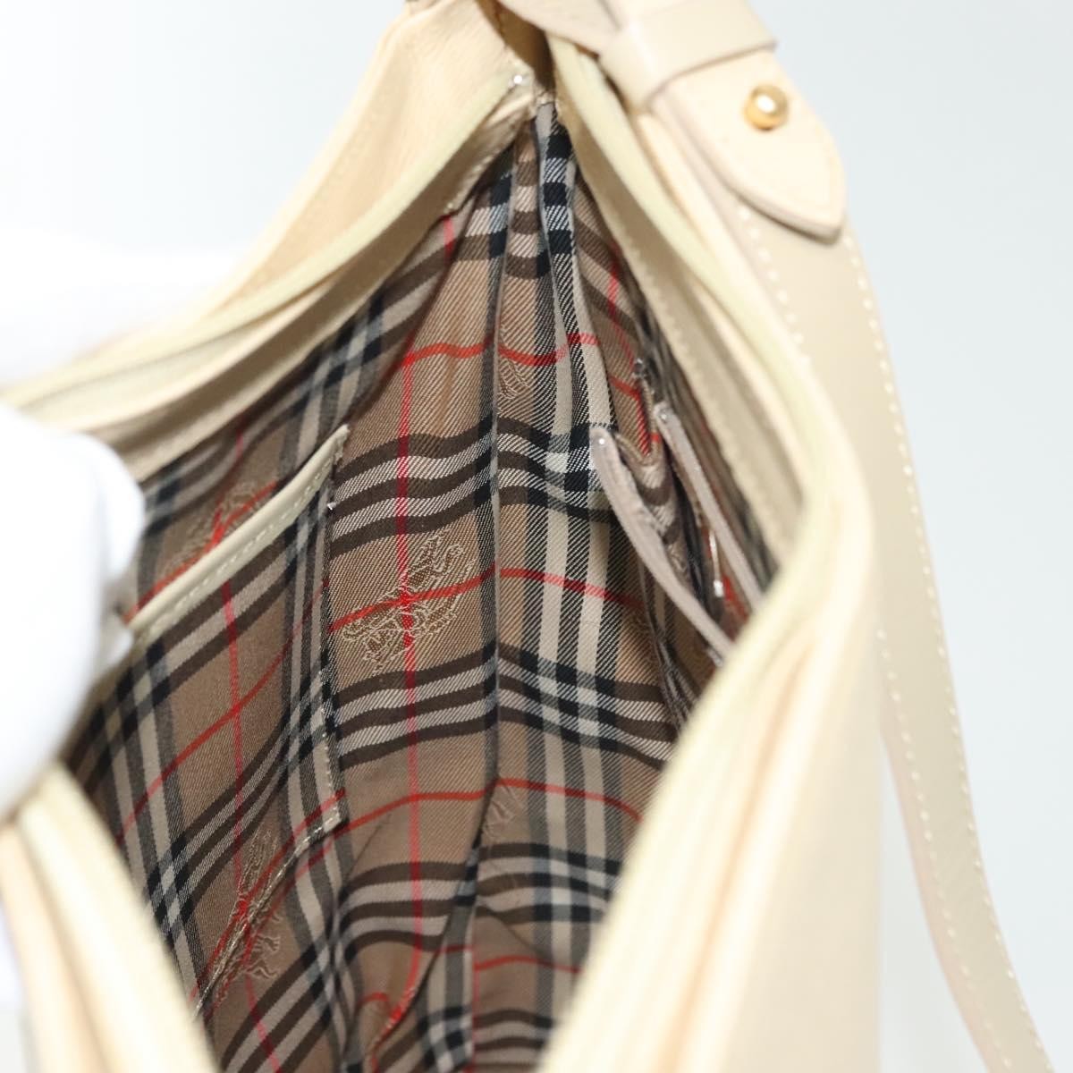 Burberry Shoulder Bag Leather Beige Leather Shoulder Bag