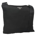 Prada Flat Messenger Bag Tessuto Black Nylon Shoulder Bag Bag