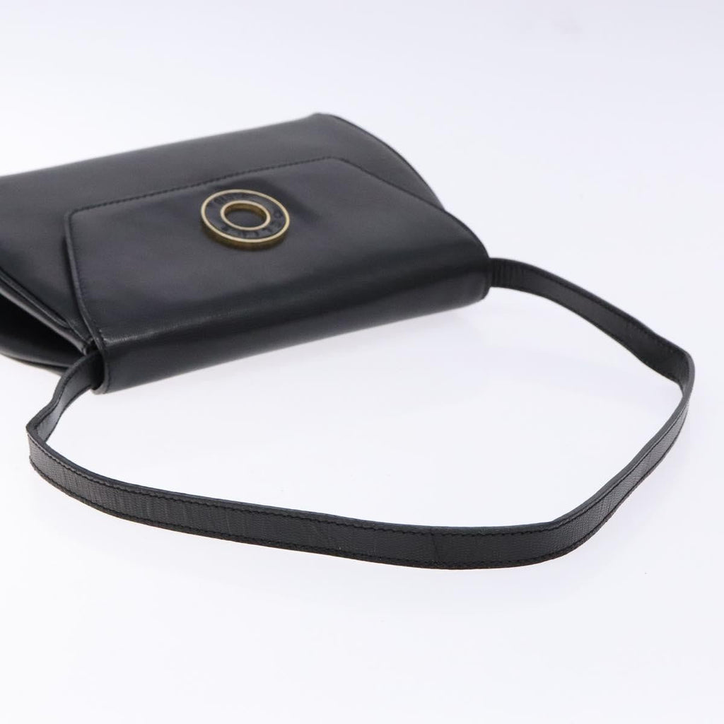 Celine Vintage Circle Logo Crossbody Bag Leather Black Leather Bag