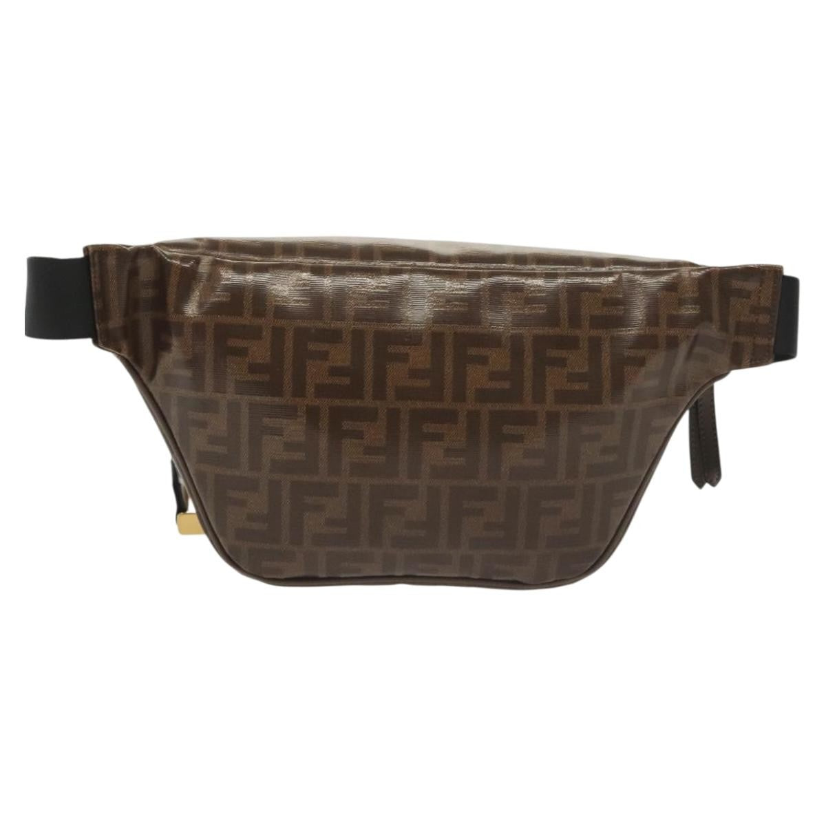 Fendi Mania Logo Waist Bag Zucca Coated Canvas Brown Canvas Clutche & Pouche Bag