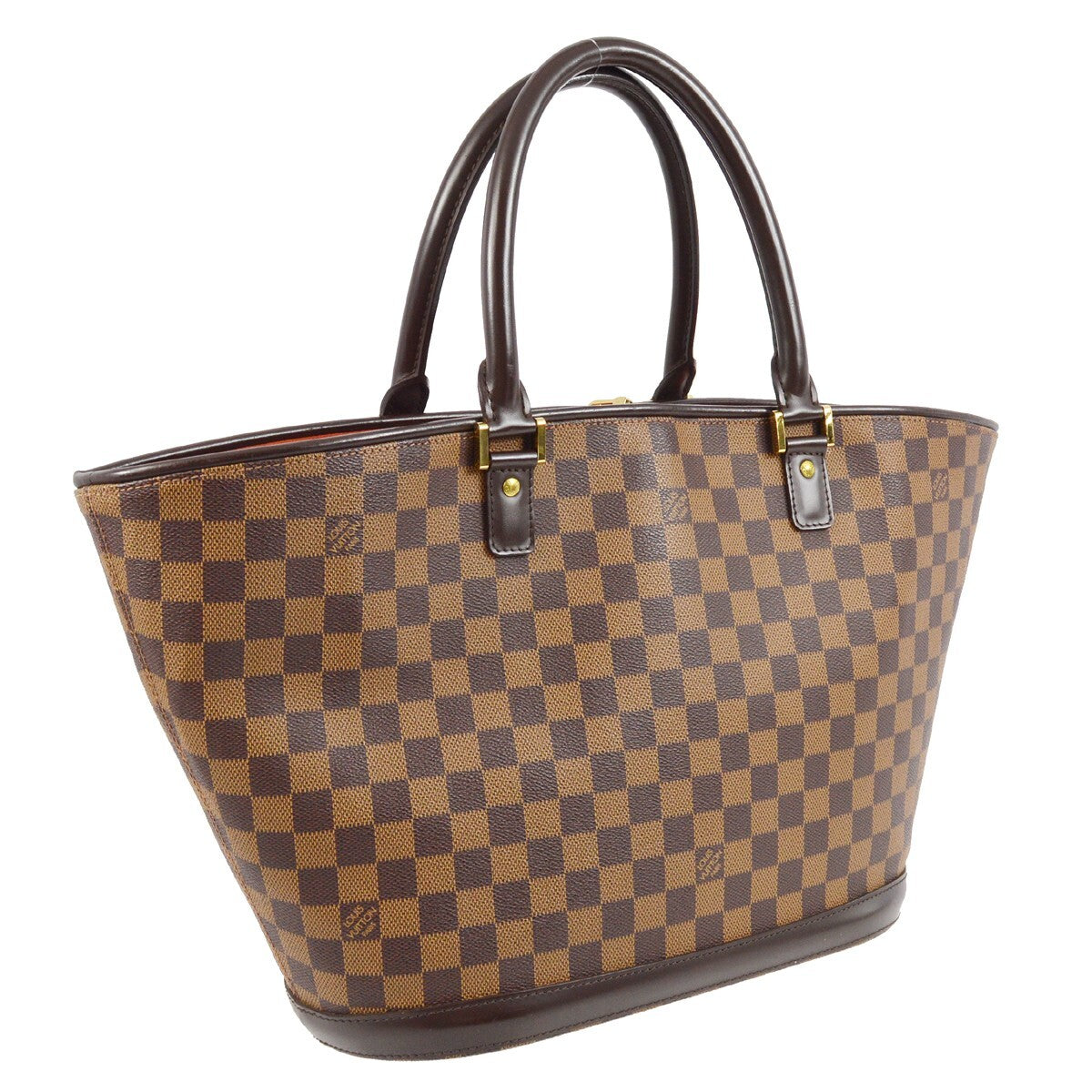 Louis Vuitton Manosque Handbag Damier Brown Canvas Tote Bag