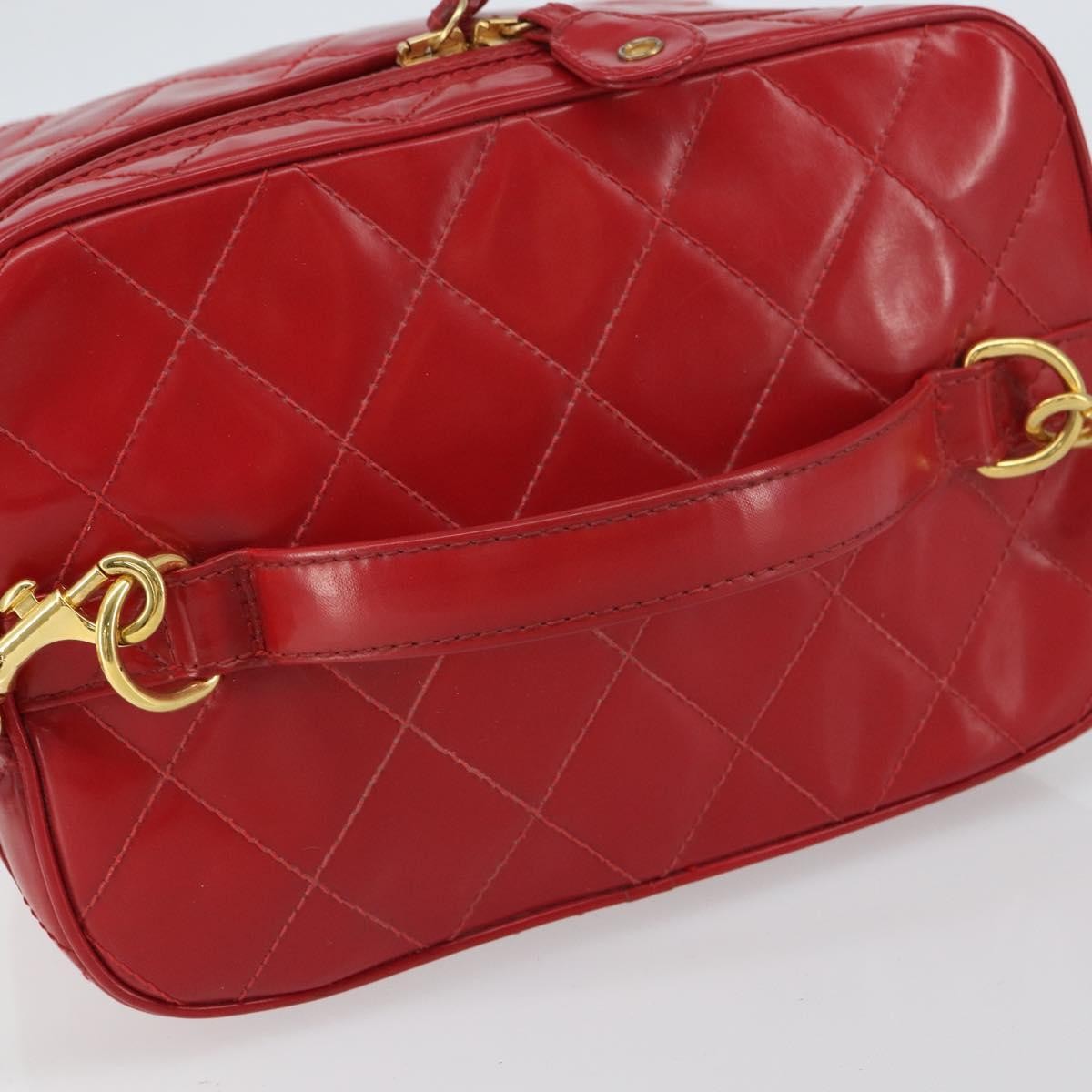 Chanel Vintage Vanity Case Patent Red Patent_Leather Handbag