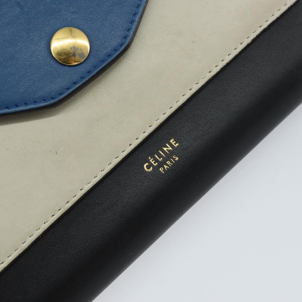 Celine Pocket Envelope Wallet On Chain Leather Multicolour Leather Clutche & Pouche Bag