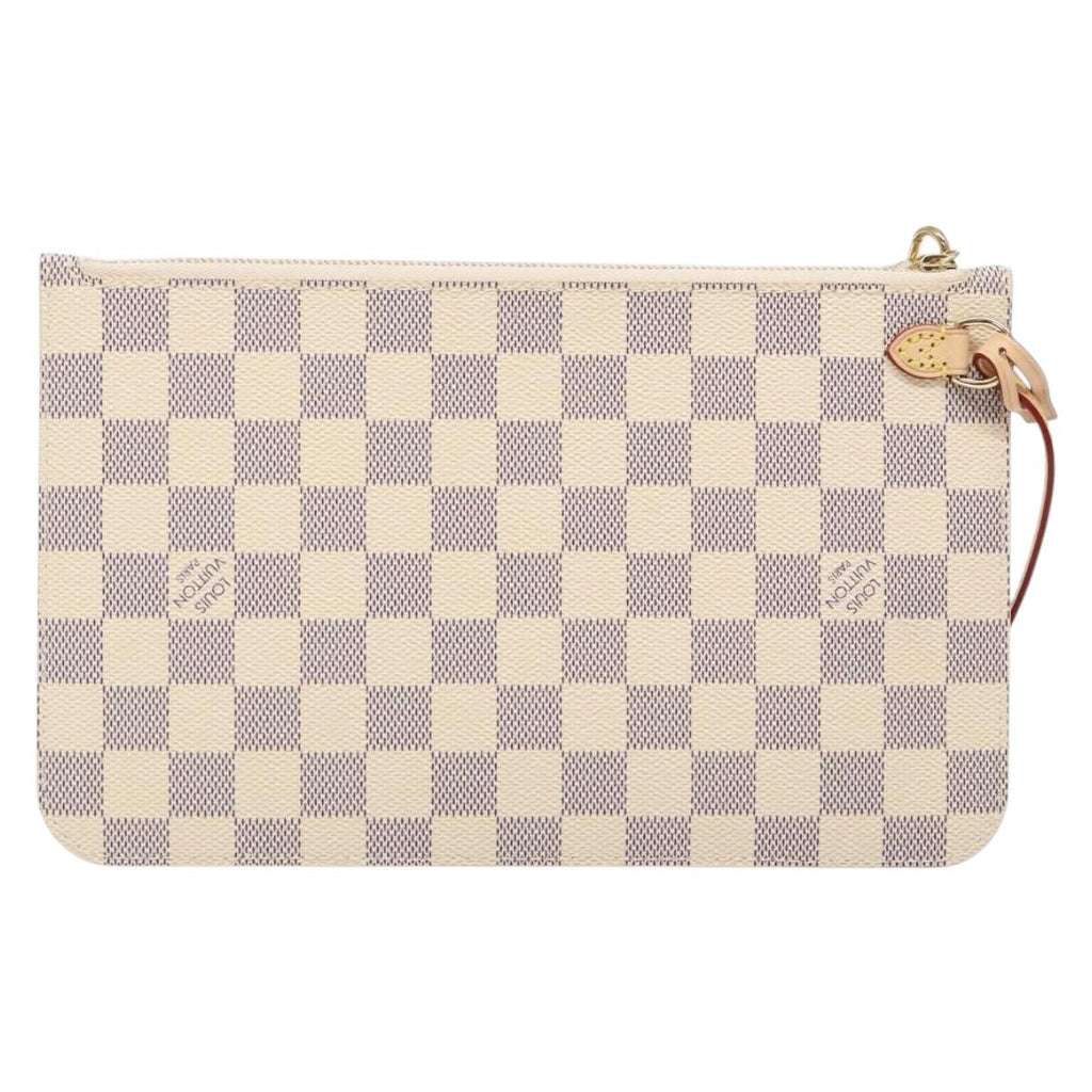 Louis Vuitton Neverfull Pochette Damier White Canvas Bag