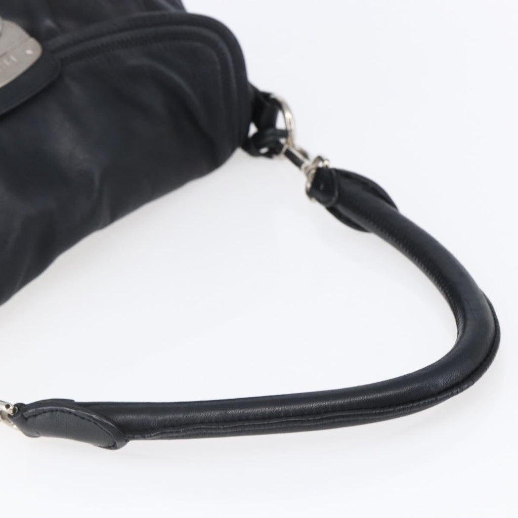 Prada Pushlock Shoulder Bag Leather Black Leather Shoulder Bag Bag