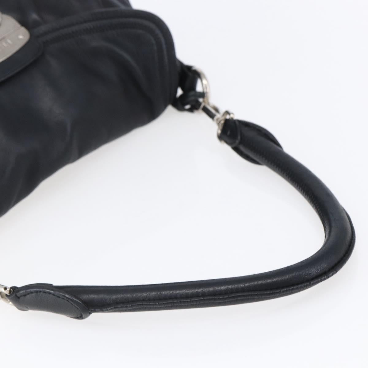 Prada Pushlock Shoulder Bag Leather Black Leather Shoulder Bag Bag