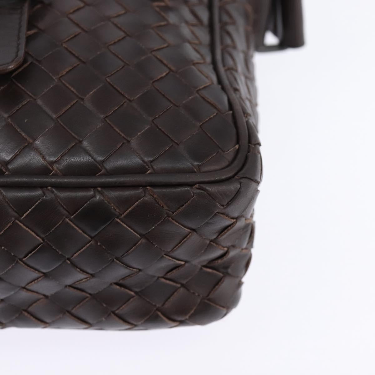 Bottega Veneta Front Pocket Messenger Bag Intrecciato Nappa Brown Leather Bag