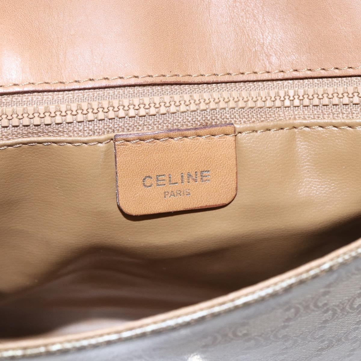 Celine Vintage Macadam Shoulder Bag Canvas And Leather Beige Canvas Shoulder Bag Bag