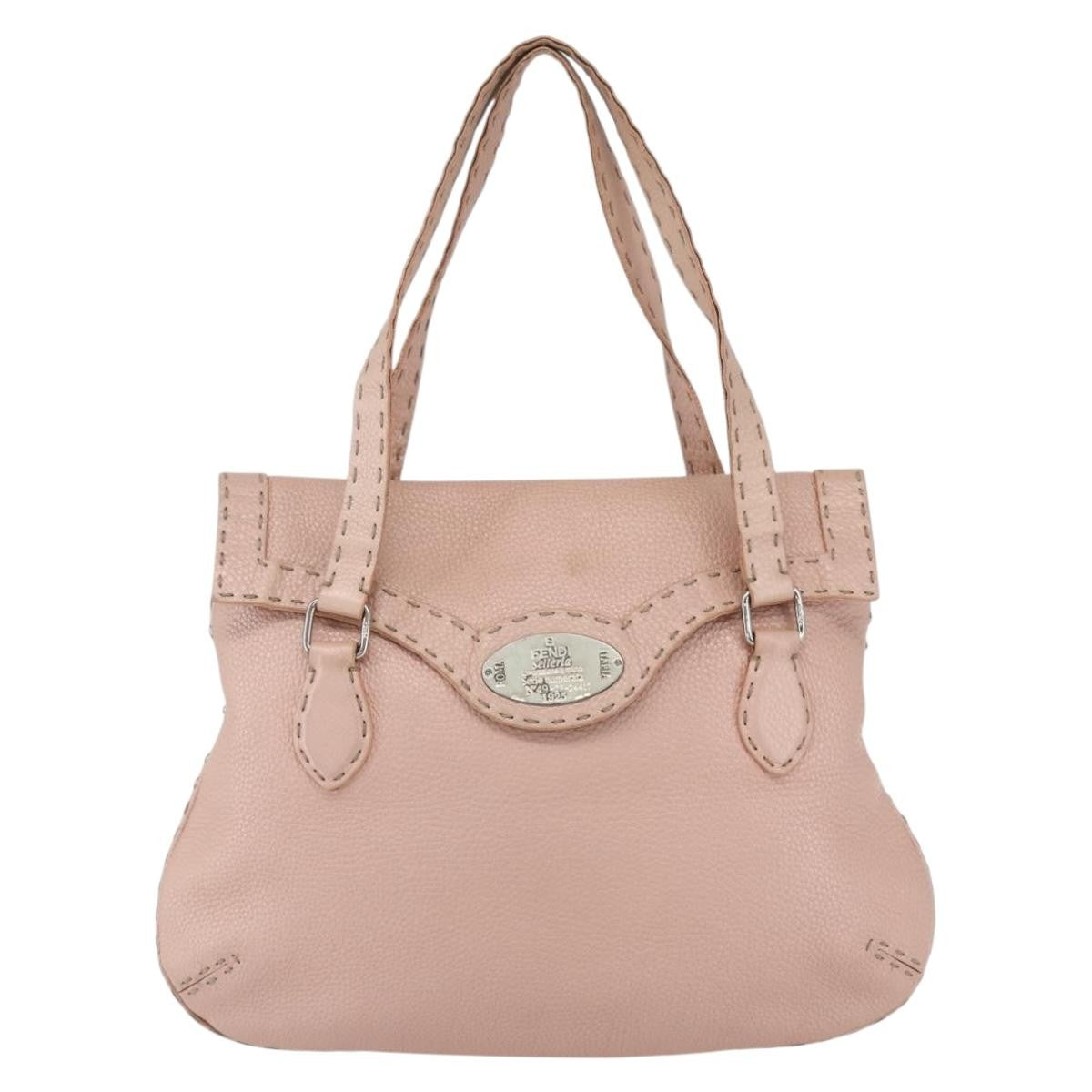 Fendi Selleria Tote Leather Pink Leather Tote Bag Bag