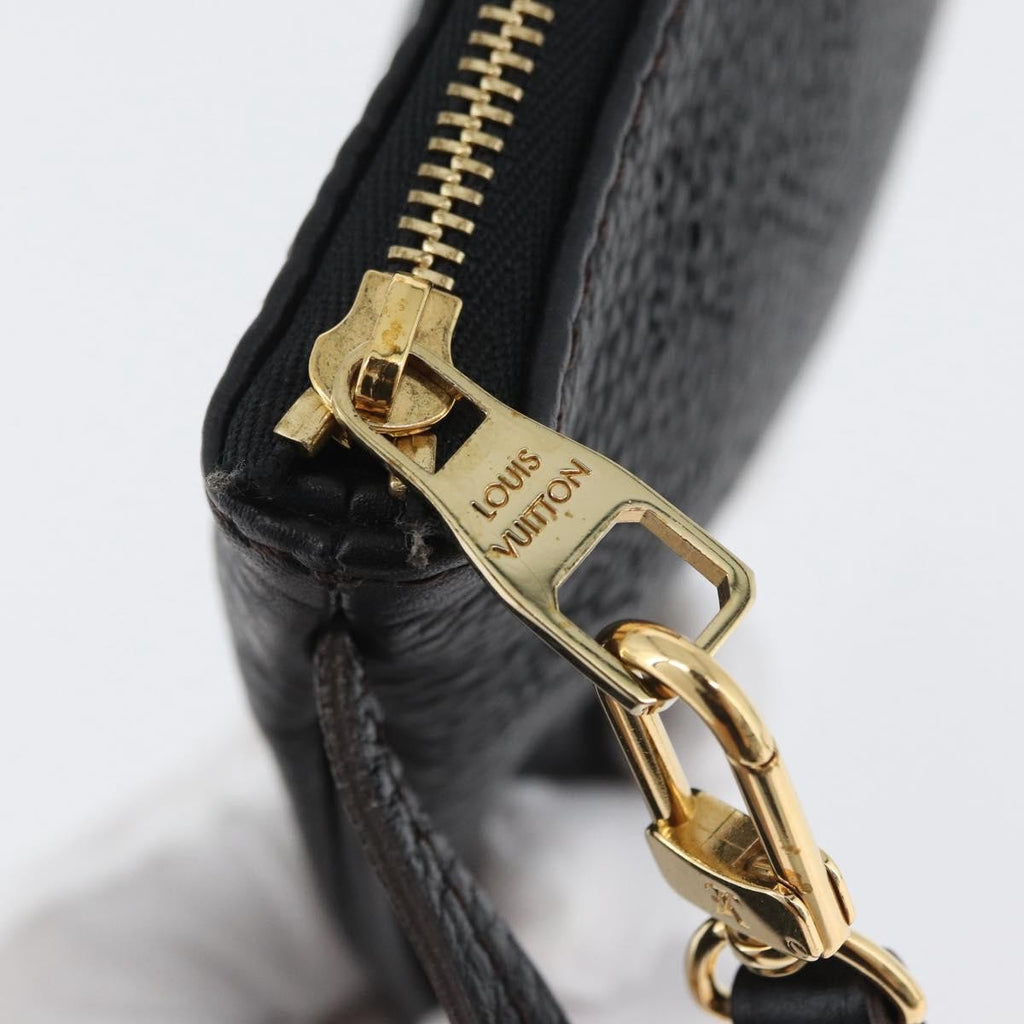 Louis Vuitton Selene Pochette Mahina Leather Black Leather Clutche & Pouche Bag