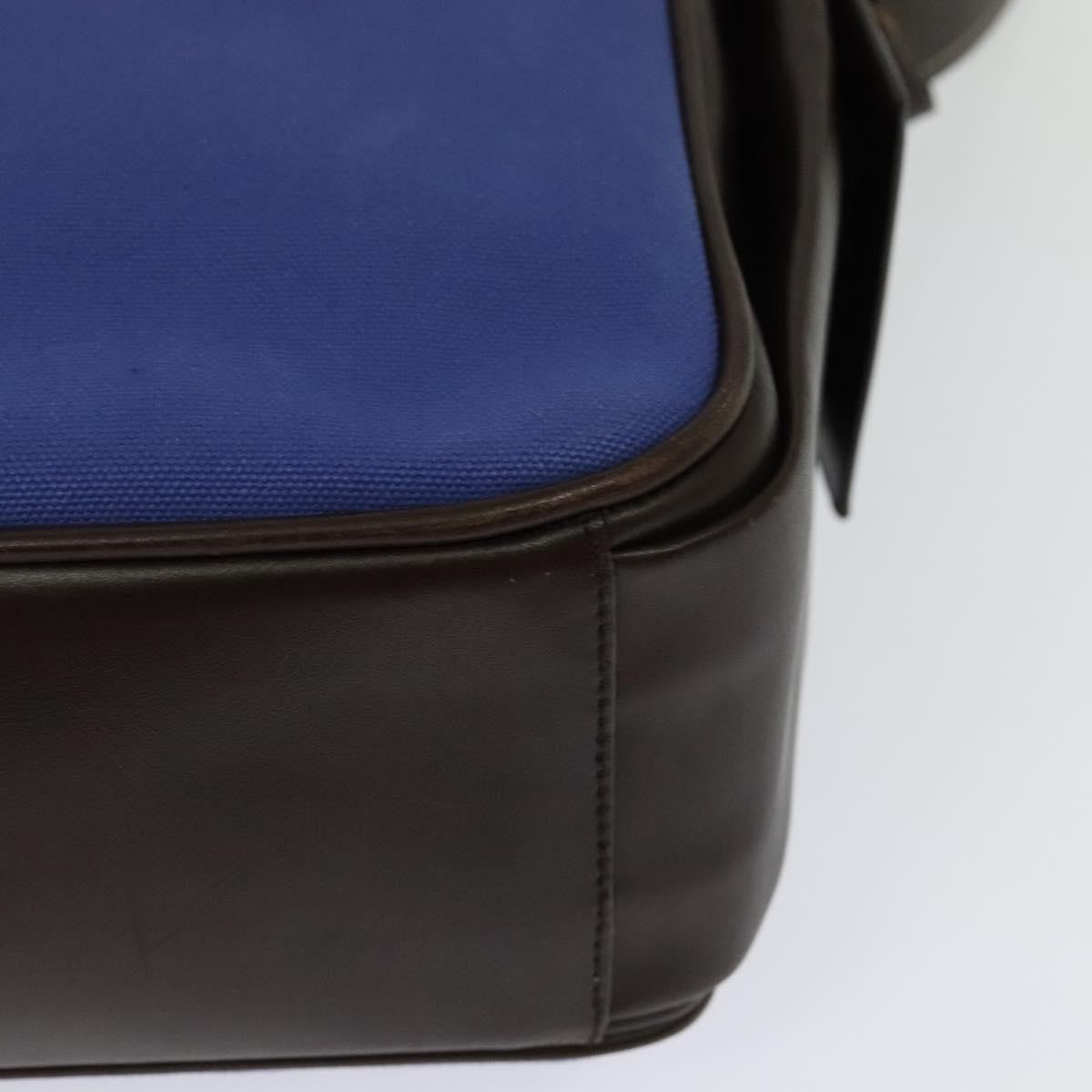 Prada Impunturato Buckle Flap Messenger Bag Canvas Blue Canvas Shoulder Bag Bag