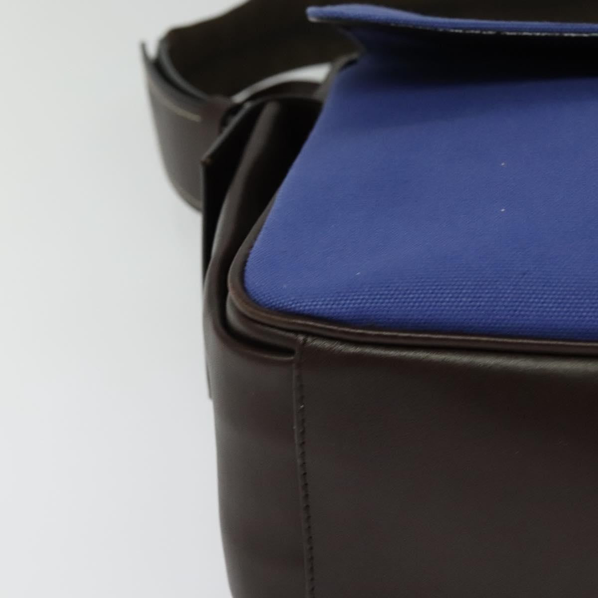 Prada Impunturato Buckle Flap Messenger Bag Canvas Blue Canvas Shoulder Bag Bag