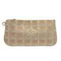 Chanel Travel Line Zip Pouch Nylon Beige Nylon Clutche & Pouche Bag