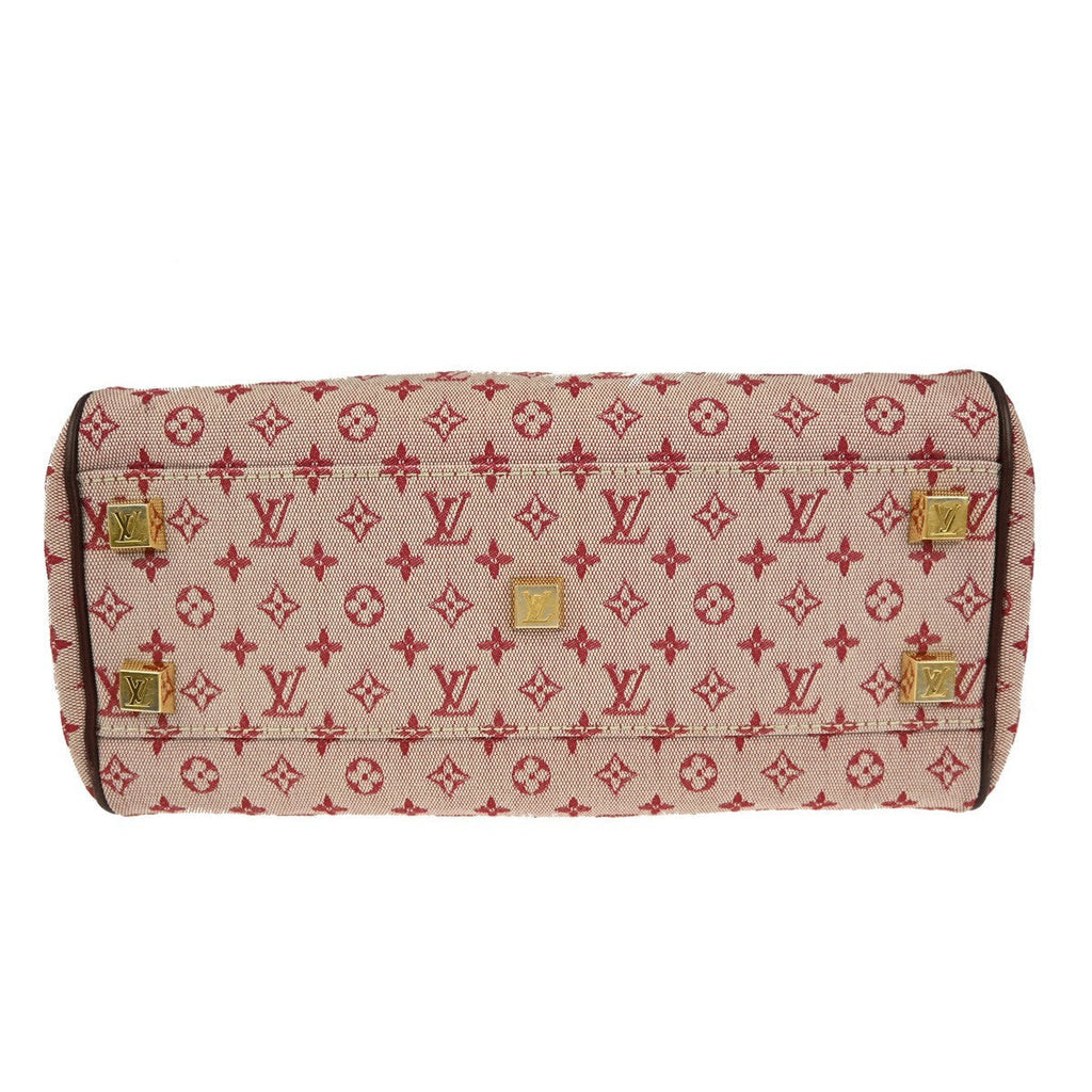 Louis Vuitton Josephine Handbag Mini Lin Burgundy Canvas Handbag