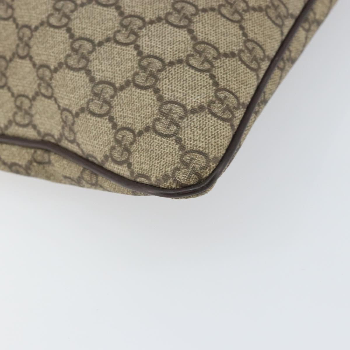 Gucci Zip Top Messenger Bag Gg Coated Canvas Beige Pvc Shoulder Bag Bag (Pre-Owned)