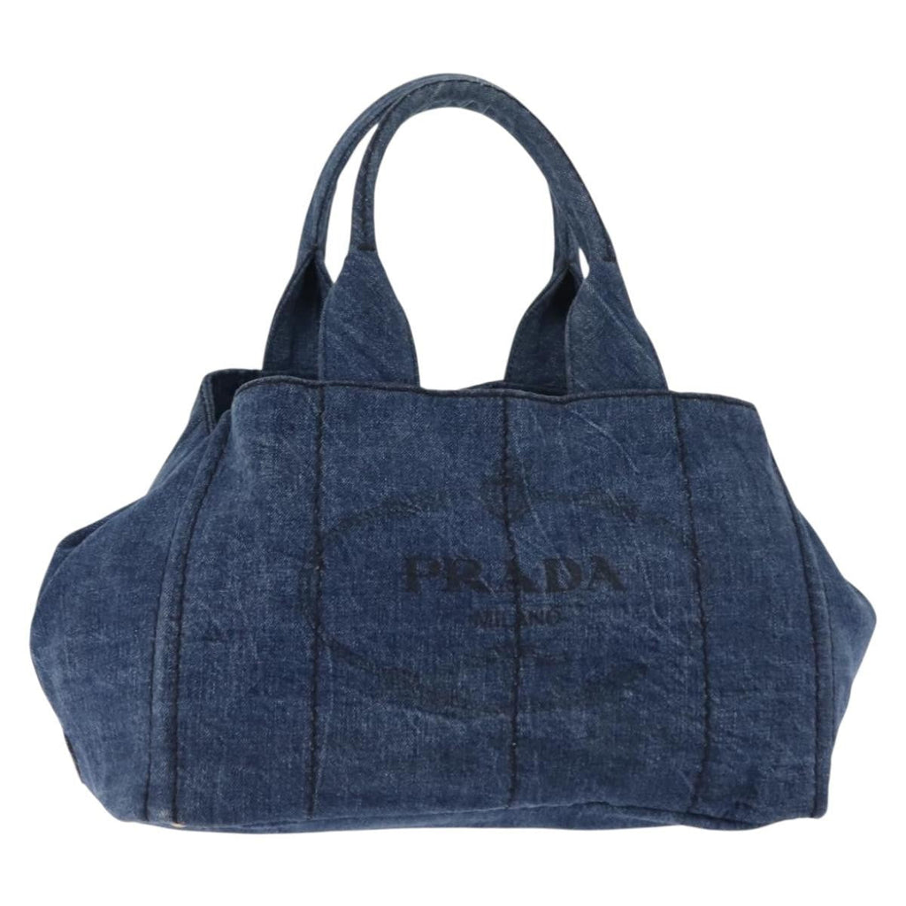 Prada Canapa Convertible Tote Denim Blue Denim_Jeans Bag