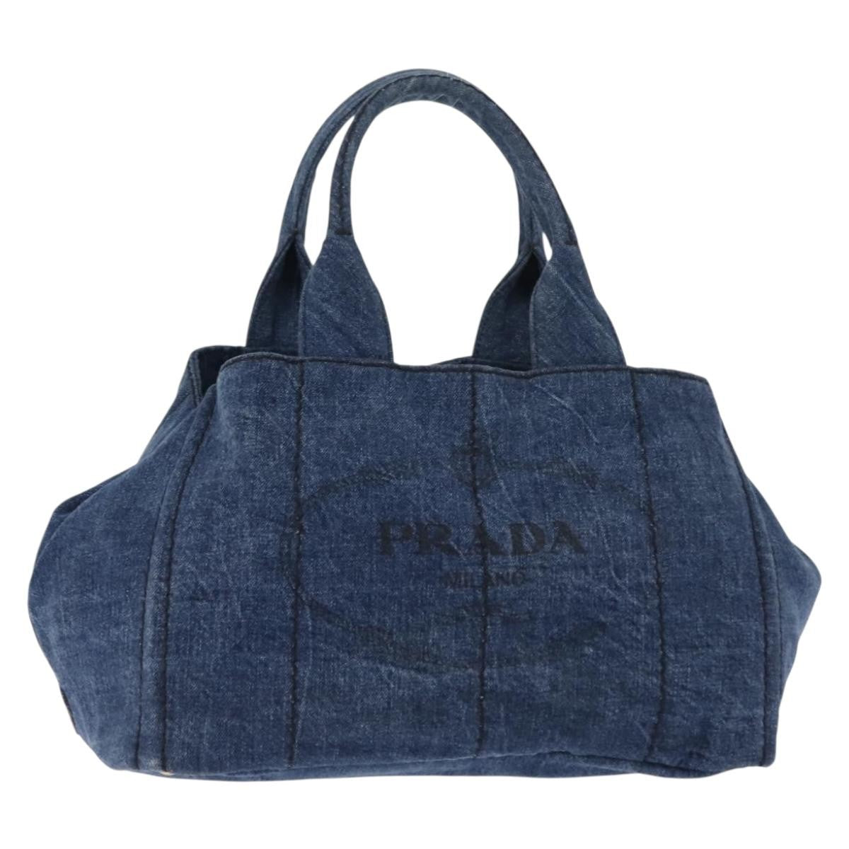 Prada Canapa Convertible Tote Denim Blue Denim_Jeans Bag
