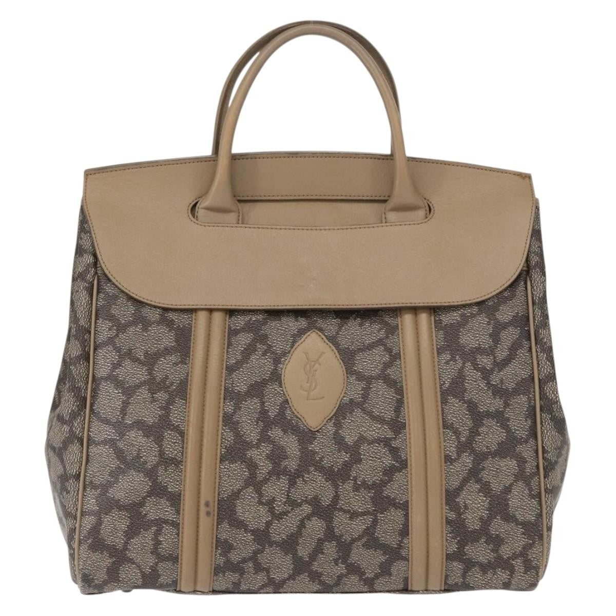 Saint Laurent Vintage Handbag Pvc Leather Gray Pvc Handbag (Pre-Owned)