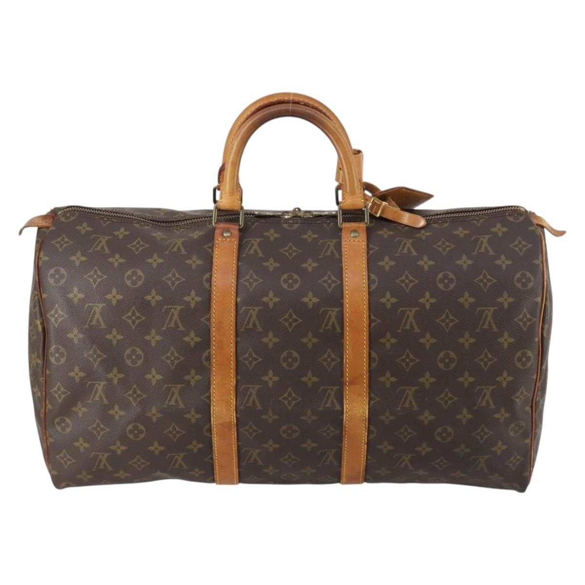 Louis Vuitton Keepall Bag Monogram Canvas Brown Canvas Travel Bag