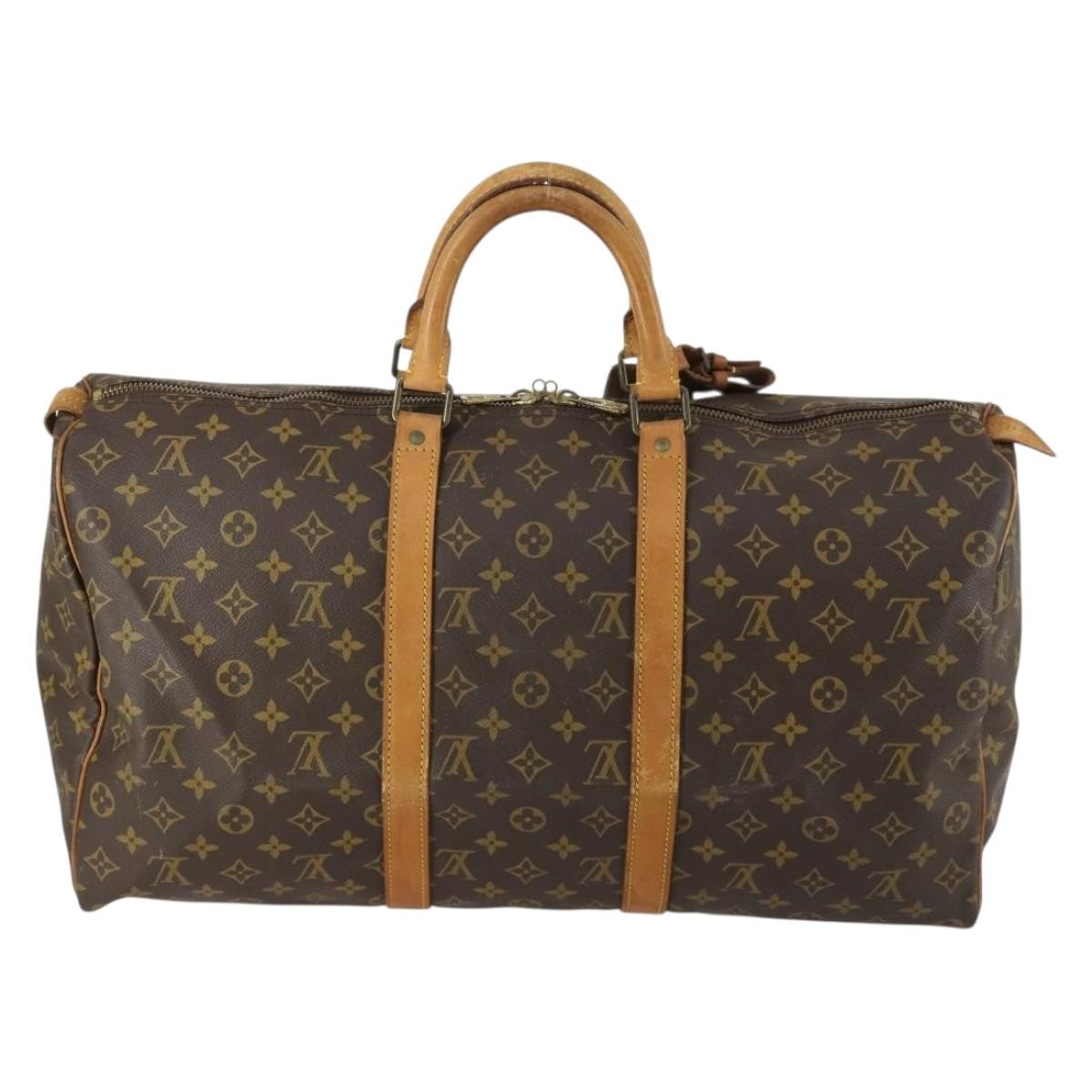 Louis Vuitton Keepall Bag Monogram Canvas Brown Canvas Travel Bag