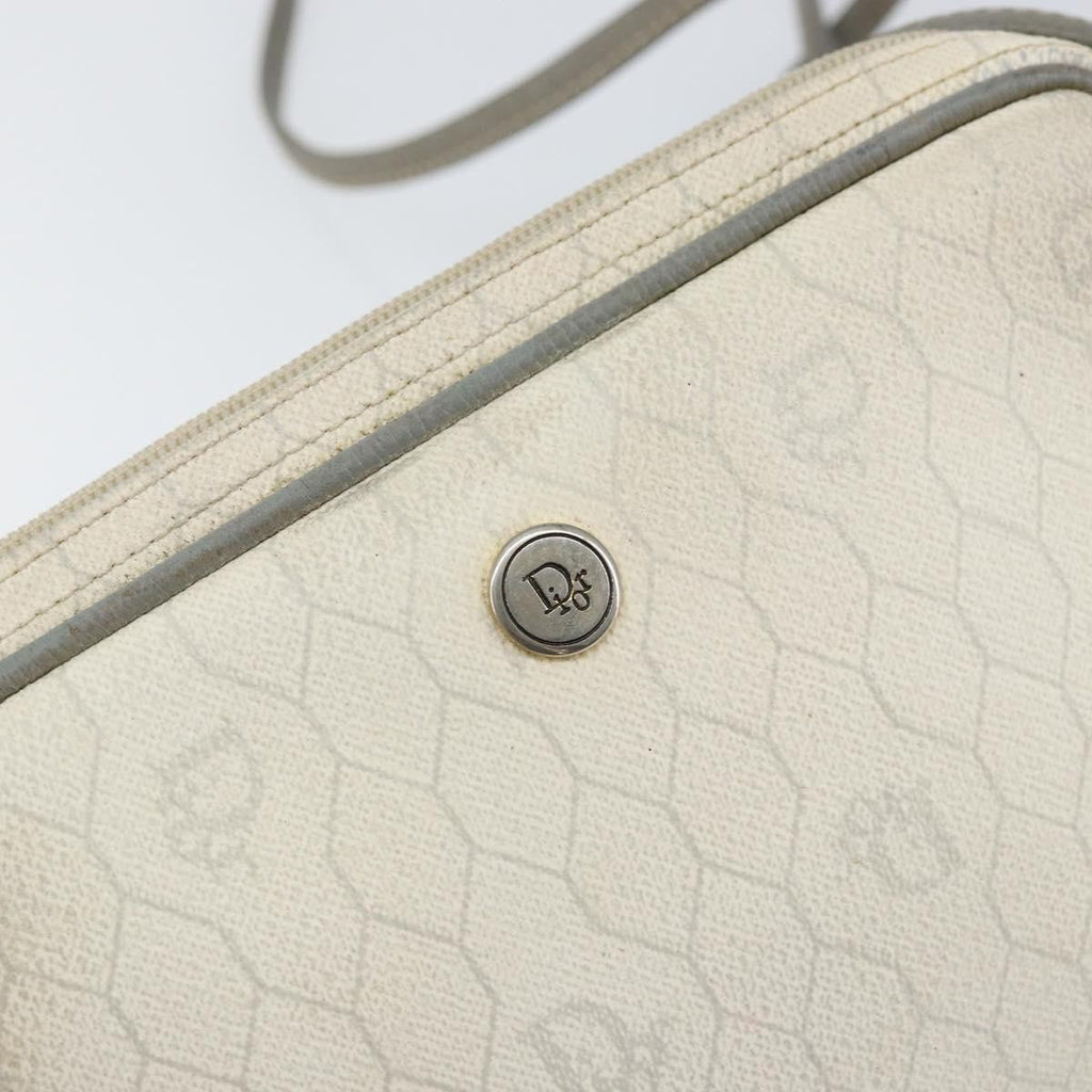Christian Dior Vintage Honeycomb Shoulder Bag Canvas White Canvas Shoulder Bag Bag (Pre-Owned)
