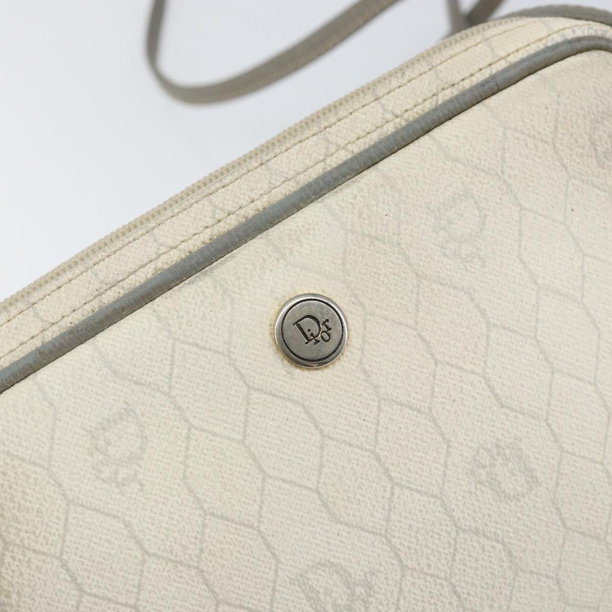 Christian Dior Vintage Honeycomb Shoulder Bag Canvas White Canvas Shoulder Bag Bag (Pre-Owned)