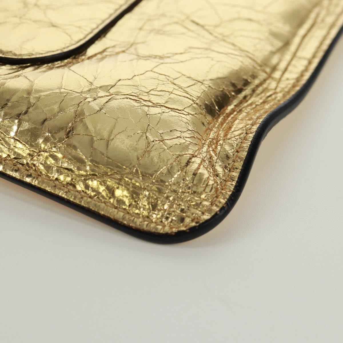 Chanel Feminine Pouch Crinkled Leather Gold Leather Clutche & Pouche Bag