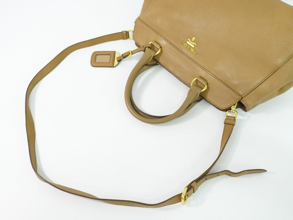 Prada Vintage Handbag Leather Beige Leather Handbag
