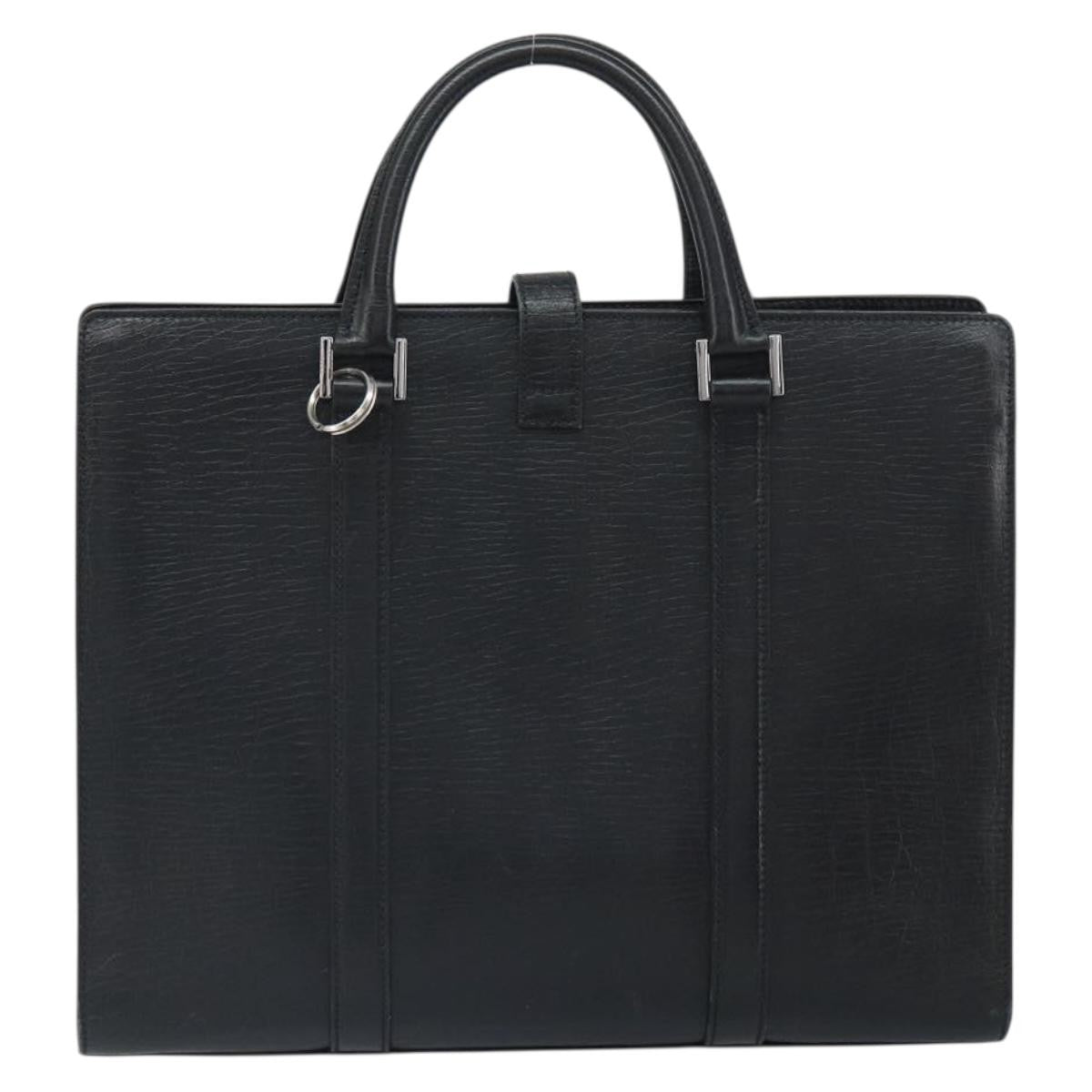Gucci Vintage Handbag Leather Black Leather Handbag (Pre-Owned)
