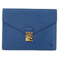 Louis Vuitton Porte-Documents Senateur Bag Epi Leather Blue Leather Clutche & Pouche Bag