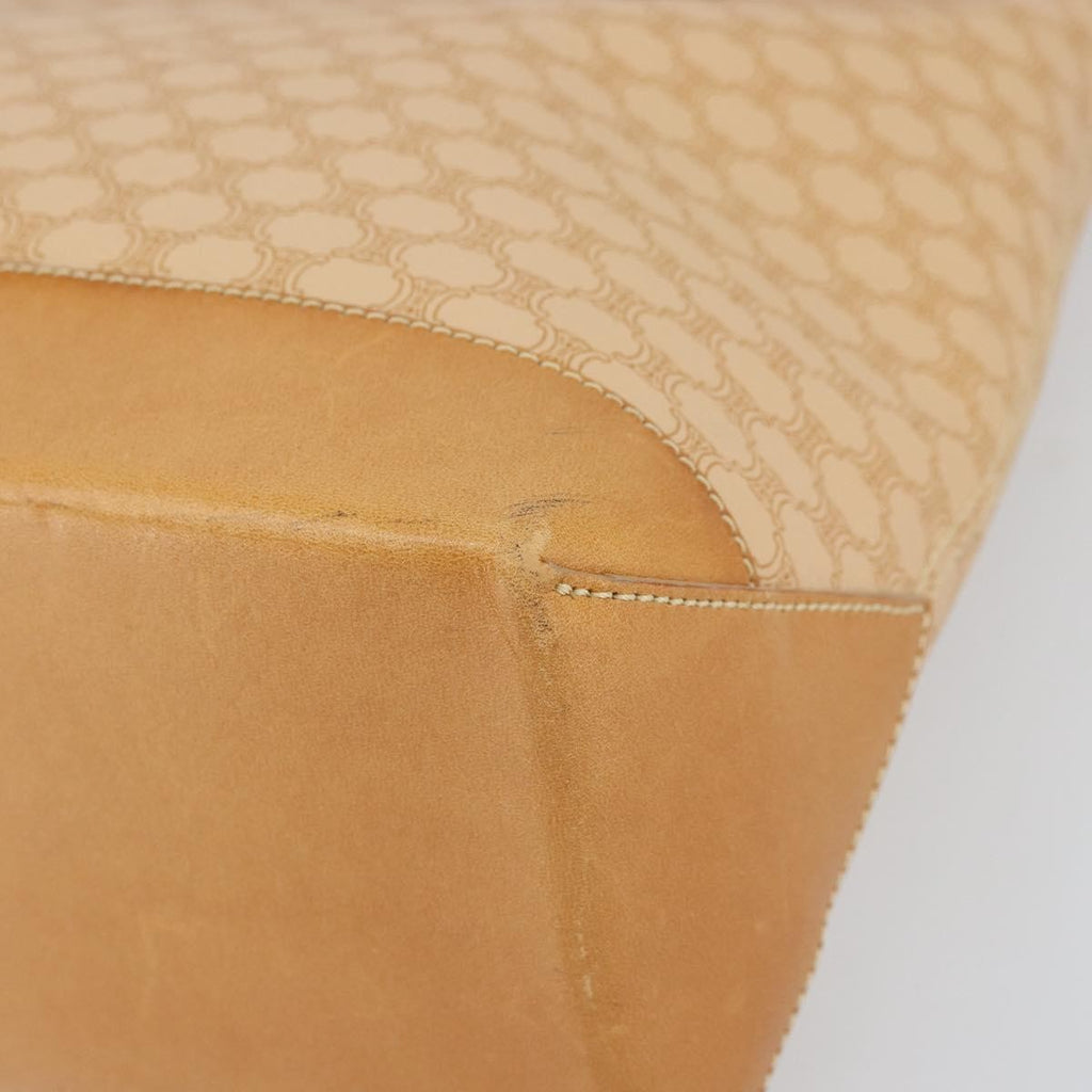 Celine Vintage Macadam Tote Bag Canvas And Leather Beige Canvas Tote Bag Bag