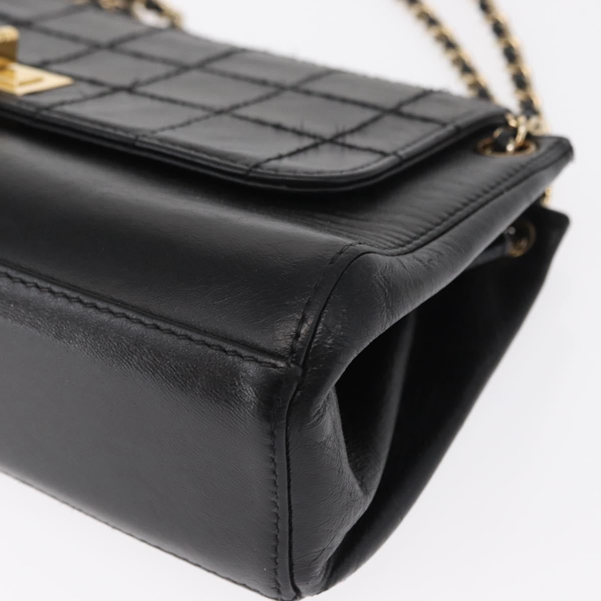 Chanel Chocolate Bar Accordion Reissue Flap Bag Quilted Lambskin Black Leather Shoulder Bag Bag