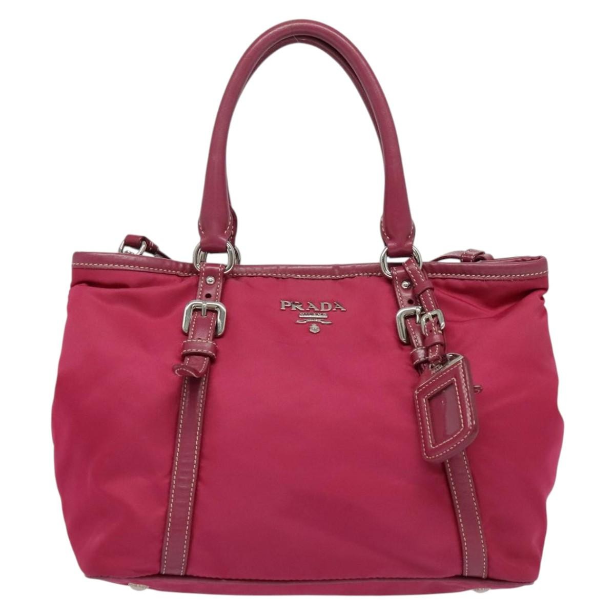 Prada Convertible Belted Hobo Tessuto With Leather Pink Nylon Tote Bag Bag