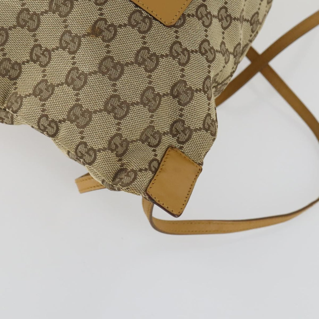 Gucci Drawstring Backpack Gg Canvas Beige Canvas Backpack Bag (Pre-Owned)