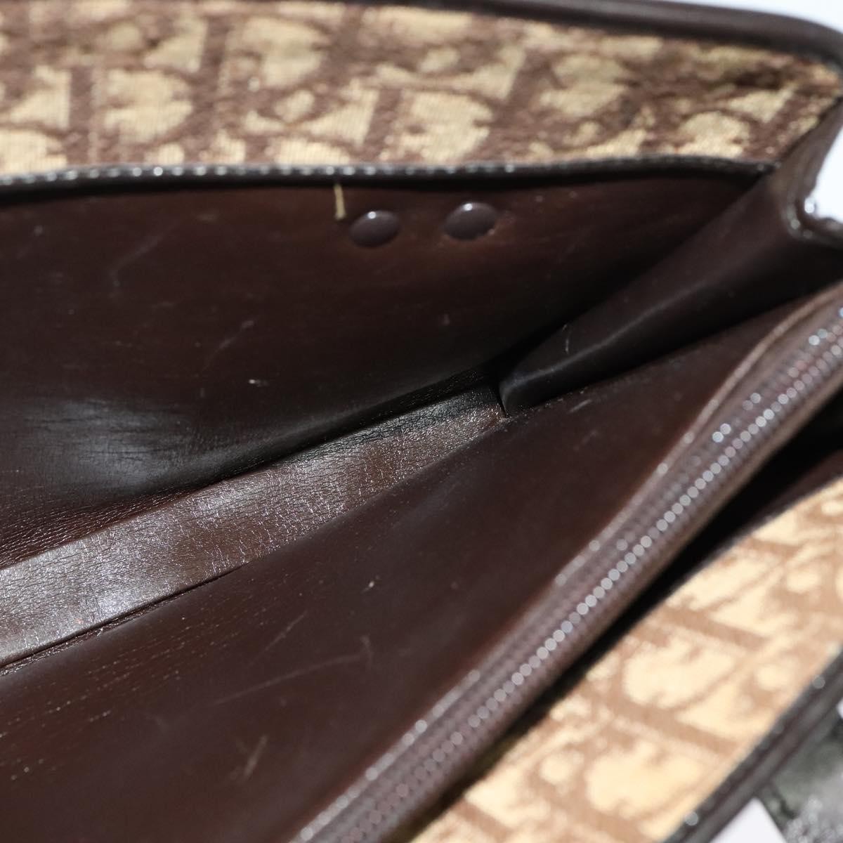 Christian Dior Vintage Trotter Handbag Canvas Brown Canvas Handbag (Pre-Owned)