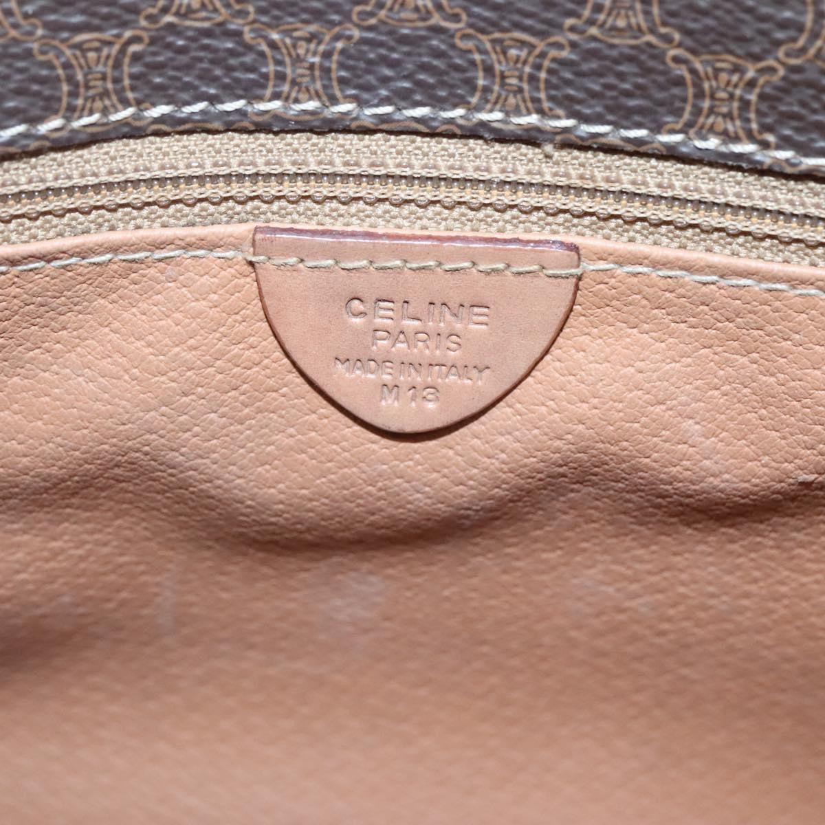 Celine Vintage Macadam Shoulder Bag Canvas And Leather Brown Canvas Shoulder Bag Bag