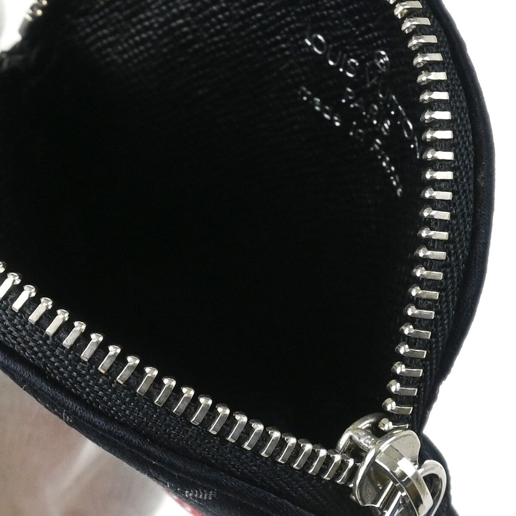 Louis Vuitton Round Coin Purse Limited Edition Monogram Silk Black Silk Wallets Accessory