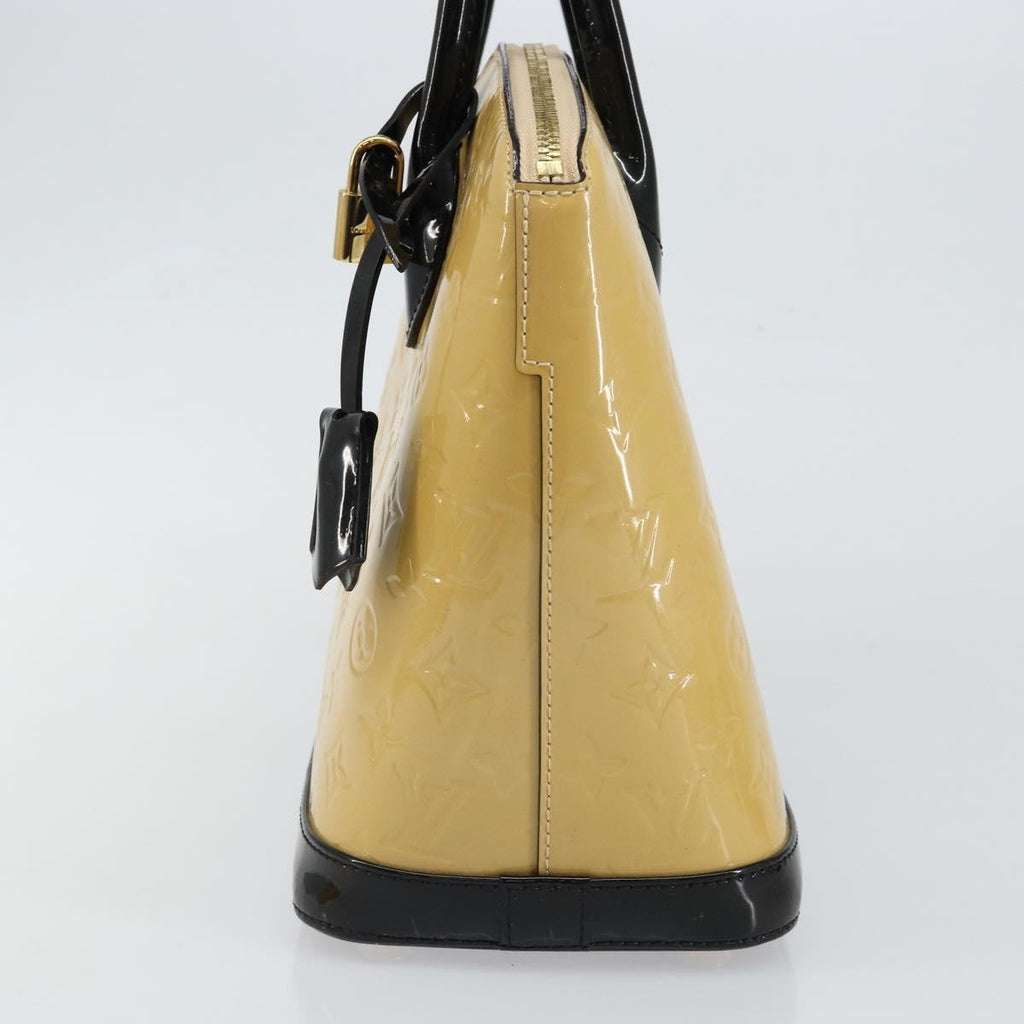 Louis Vuitton Lockit Handbag Monogram Vernis Beige Patent_Leather Tote Bag