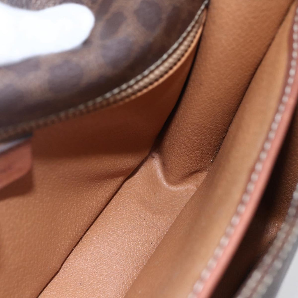 Celine Flap Shoulder Bag Canvas Brown Canvas Shoulder Bag Bag