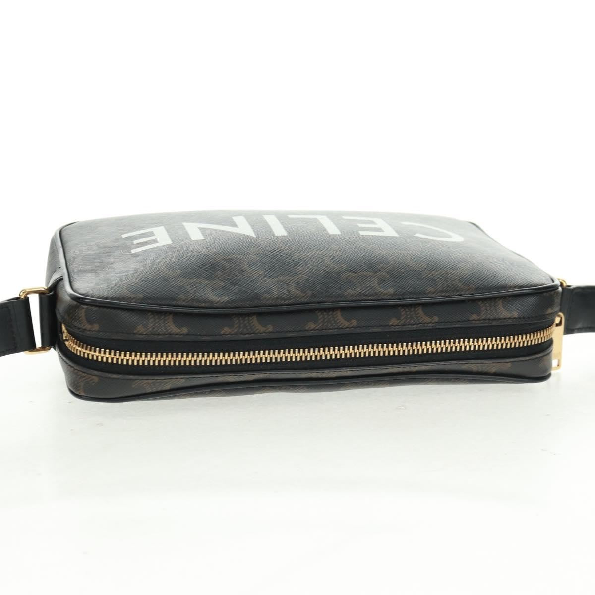 Celine Logo Messenger Bag Triomphe Coated Canvas Black Pvc Shoulder Bag Bag