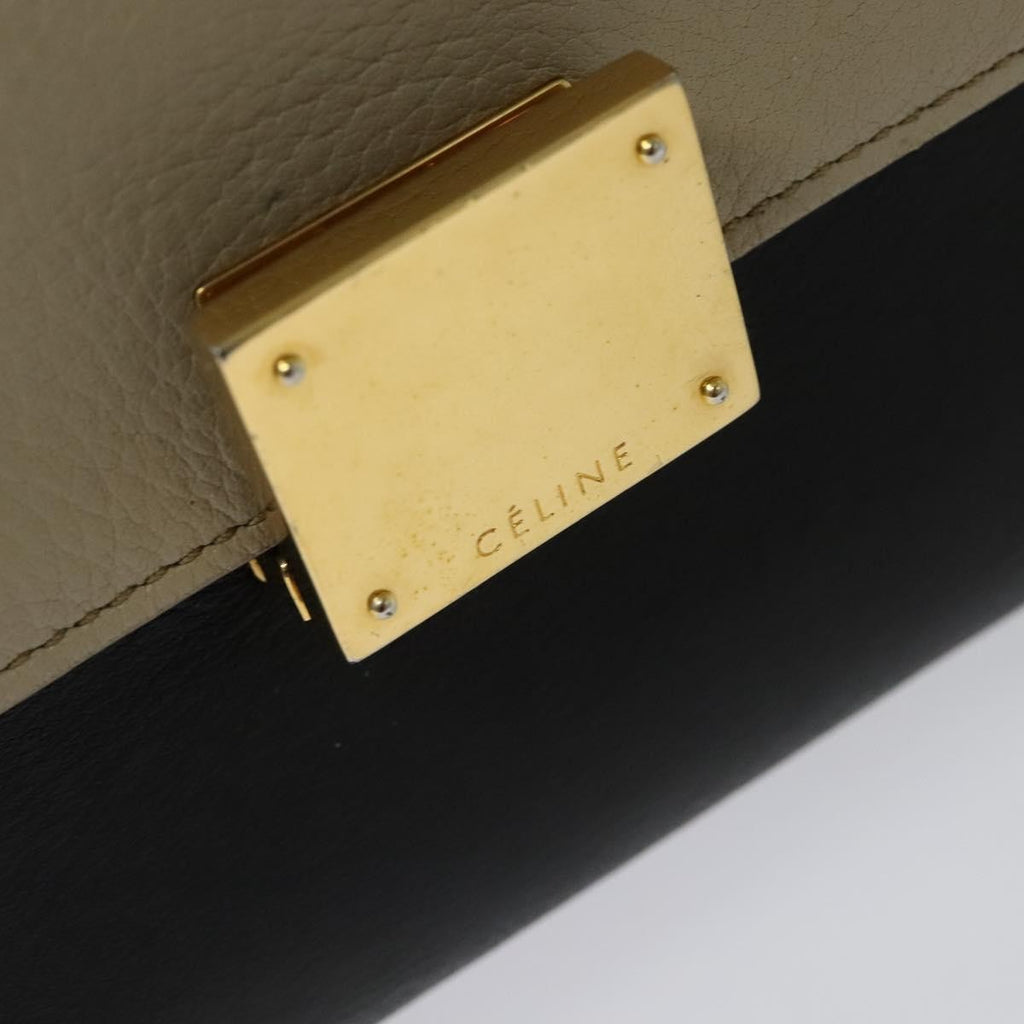 Celine Tricolor Trapeze Bag Leather Beige Leather Handbag