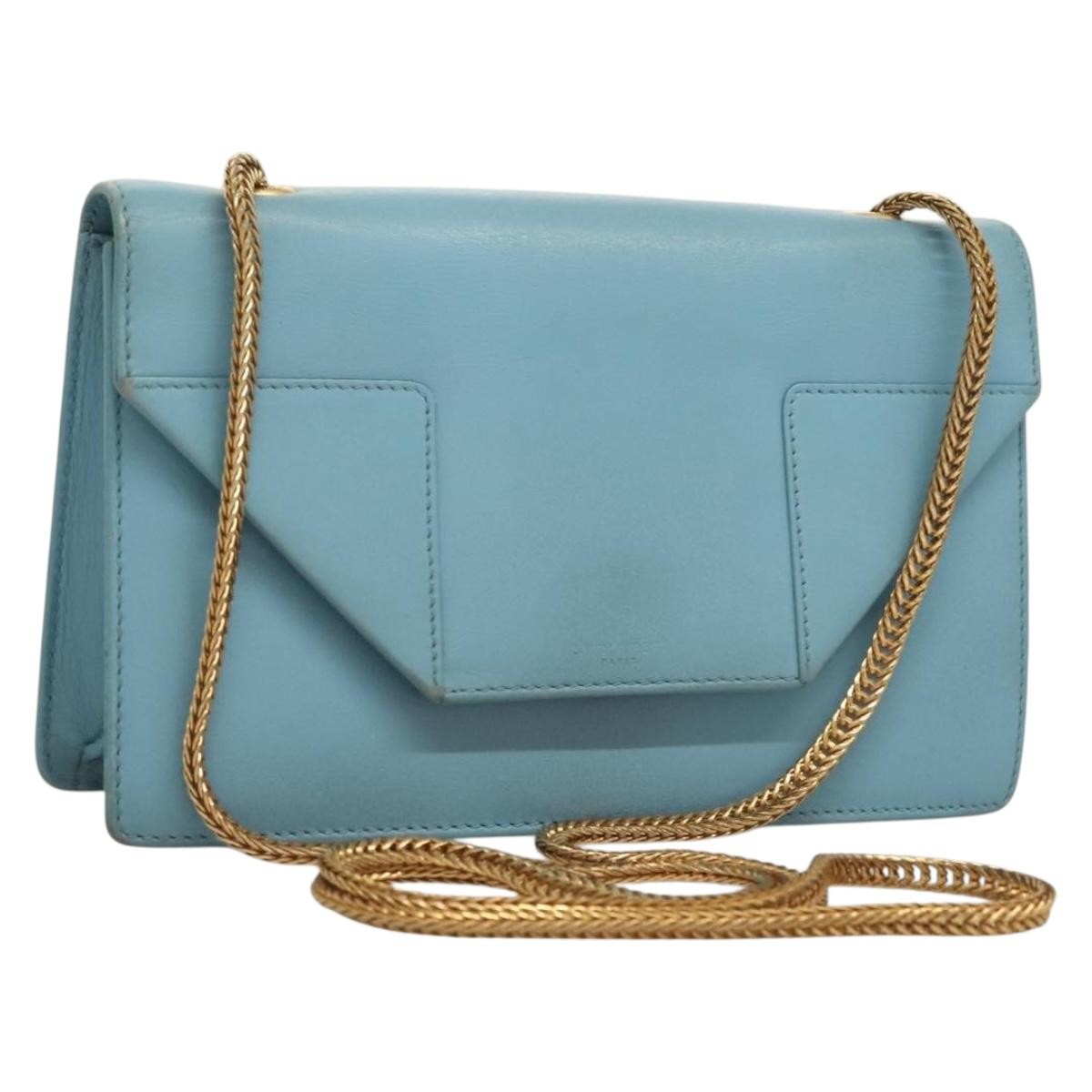 Saint Laurent Betty Bag Leather Blue Leather Shoulder Bag Bag (Pre-Owned)