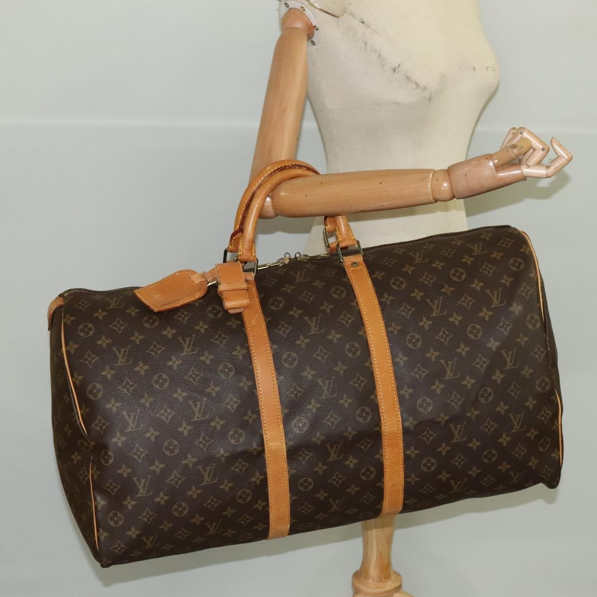 Louis Vuitton Keepall Bag Monogram Canvas Brown Canvas Travel Bag
