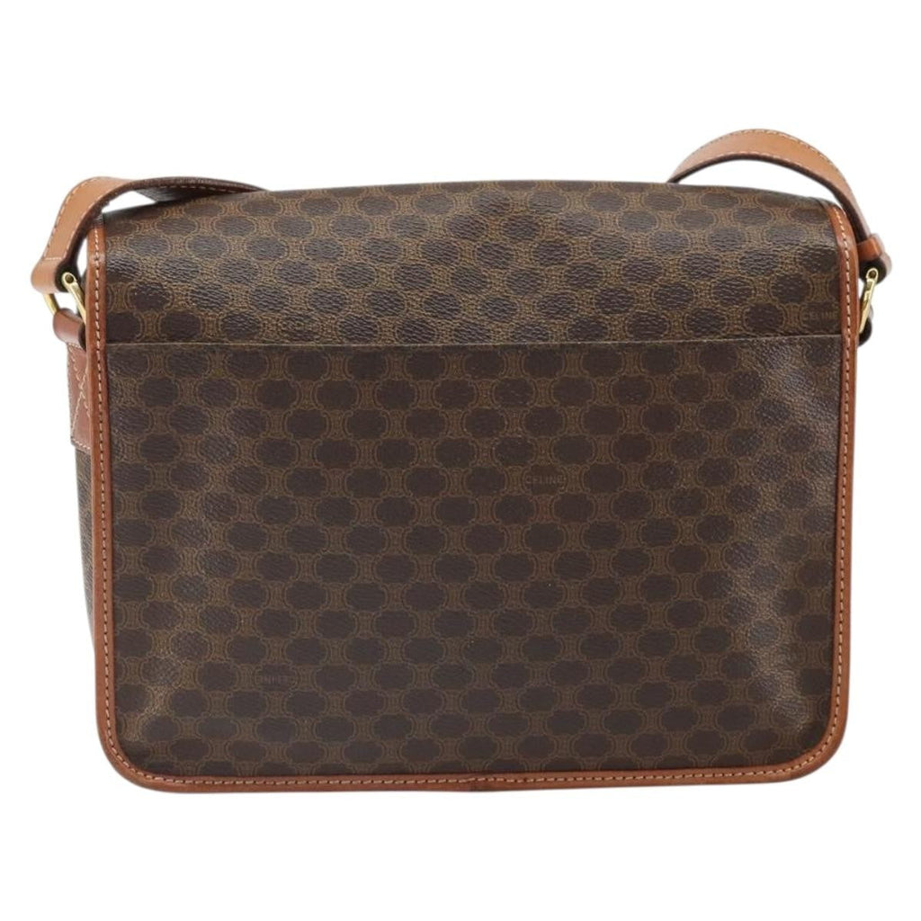 Celine Vintage Macadam Shoulder Bag Canvas And Leather Brown Canvas Shoulder Bag Bag